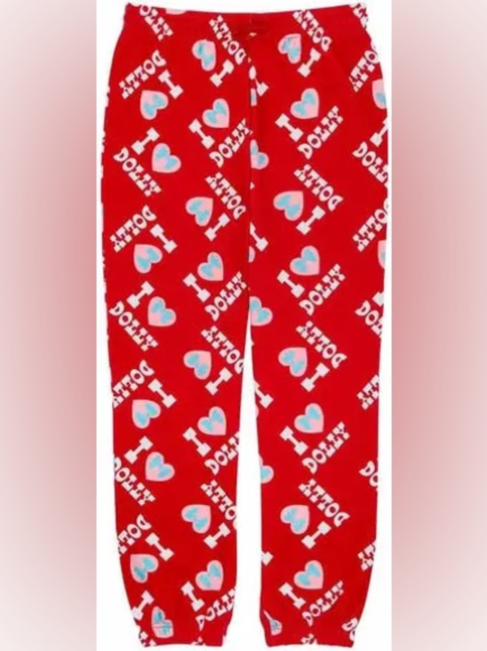 Dolly Parton “I Heart Dolly” All-Over Print Jogger Pants Red - Size XXL